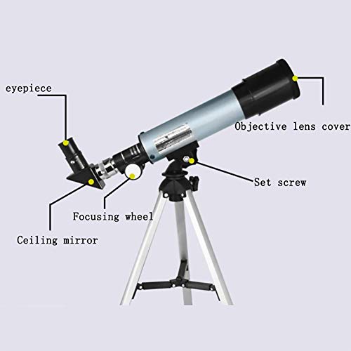 Telescopio portátil para niños 50mm refractor con trípode 40in miniatura 5