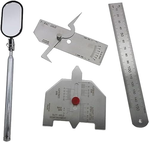 Kit de herramientas de calibre de soldadura, herramientas de inspección métricas de 7 piezas para mediciones precisas en acero inoxidable duradero