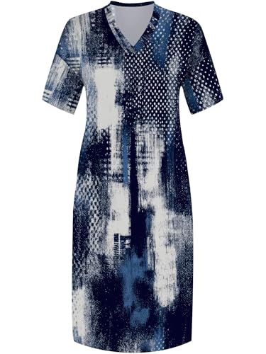 Image of PinkPatty Women's Oversize V Neck Short Sleeve Maxi Dress with Pockets