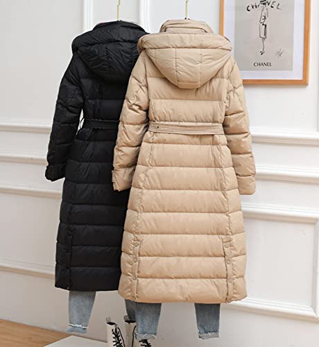 ZHZHUANG Women's Long Down Jacket Parka Weerbestendig En Warm, Lichte En Ademende Winterjas Puffer Coats/Black/M - Image 3