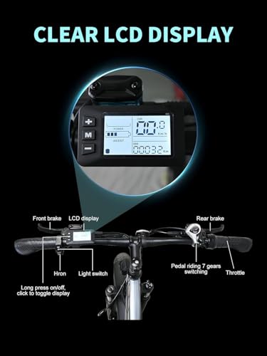 Image of Electric Bike for Adults 1000W 50+ Miles 80 NM Torque Full Suspension Ebikes for Adults 30 mph Commuting Bright Headlight Dual Disc Brakes E Bike, 26 inch Fat Tire 30 Max Slope