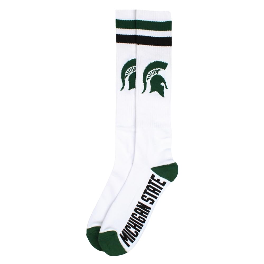 NCAA Michigan State Spartans skarpety rurkowe, jeden rozmiar, białe