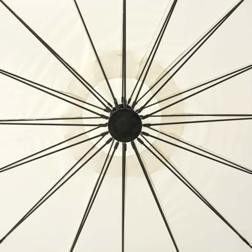 Parasol déporté blanc imperméable et stable contre le soleil fort - 4