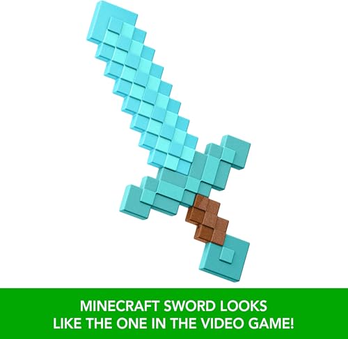 Image of Mattel Minecraft Diamond Sword Battle Toy, Kid-Sized Accessory for Role-Play & Costumes, Inspired by The Video Game