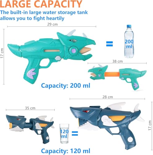 Image of Storio Water Blaster Gun for Kids and Adults, Dinosaur and Shark Modeling Water Guns, Water Gun for Garden Outdoor Parties Summer Pool On The Beach