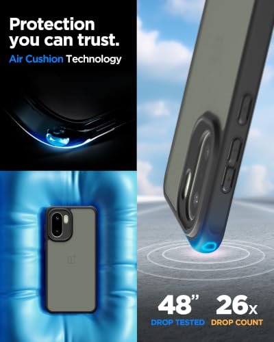 Image of Spigen Essential Sand Crystal for OnePlus 15R Case [Translucent] [Bumper] OnePlus 15R Back Cover | TPU+PC - Frost Black