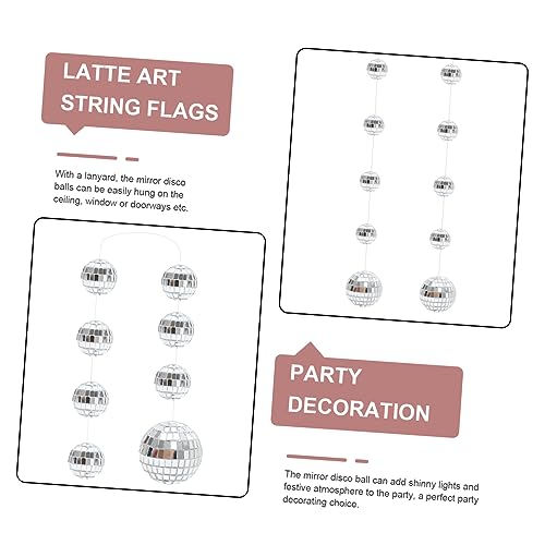 KALLORY - 2 unidades de bolas espejadas para decoración de fiestas, bodas y festividades, fáciles de instalar en discotecas, salas de baile y bares miniatura 7