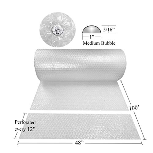 Bubble Cushioning Protective Packaging Medium 5/16" (48" Wide X 100' Length) #TOP1