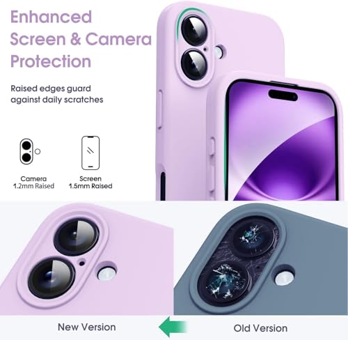 Image of mobistyle Designed for iPhone 16 Plus | Soft Silicone Liquid Protective | Microfiber Lining Phone Back Cover Case for iPhone 16 Plus (Purple)