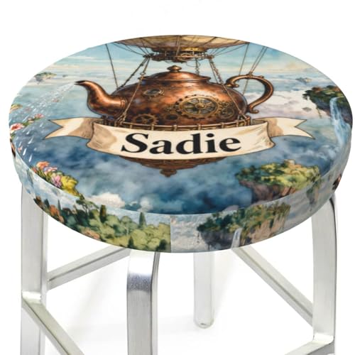 JugJug Personalized Steampunk Bar Stool Cover Custom Name -