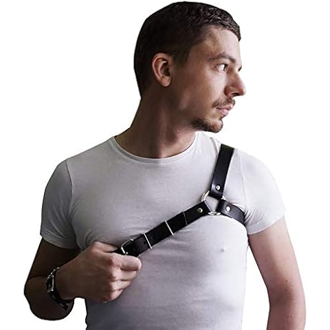 Men's Leather Chest Body Harness Belt Adjustable Buckle Straps Club Wear Costume(LM001) Cover