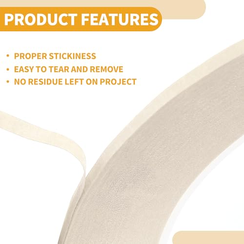 Image of 1 Pc Painters Tape Masking Master Tape Easy Removal White 5000x0.5x0.01cm / 54.68 Yards x 0.2 Inches x 140um
