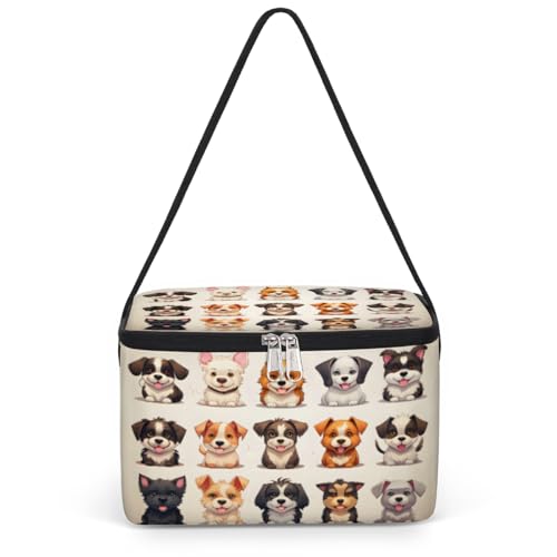 GzLeyigou Dog Corgi Lunch Bags for Women Men 9 Cans, Hot & Cold Food Delivery Bag Insulated Grocery Bag Insulated Lunch Box Puppy Cooler Bag for Office Work Picnic Beach