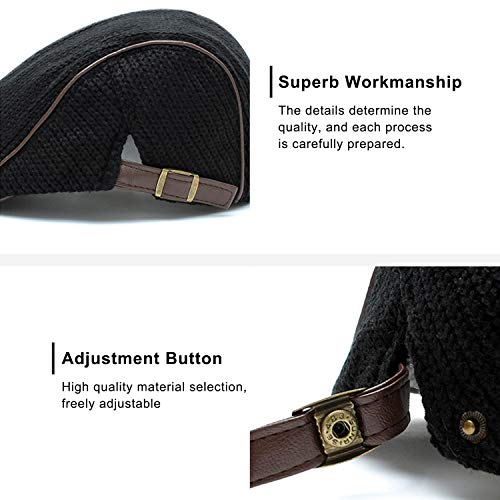 Image of M MOACC Men Beret Hat Cotton Adjustable Newsboy Hats Cabbie Gatsby Cap Driving Flat Caps