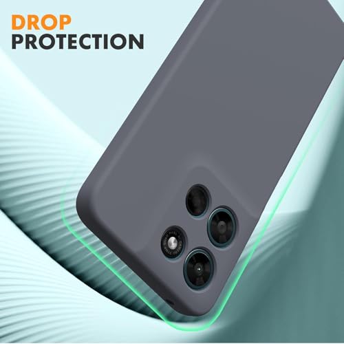 Image of DIZORO Microfiber Candy Case for Motorola G67 Power / G57 Power 5G Smooth Touch Cushion Liquid Soft Silicone Gel Rubber Phone Cases Non-Slip Full Body Protective Shockproof Back Cover -Dark Grey