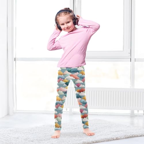 Girls Leggings Rainbow Clouds Soft Toddler Leggings for Girls Kids Pants Size 4T-10T4