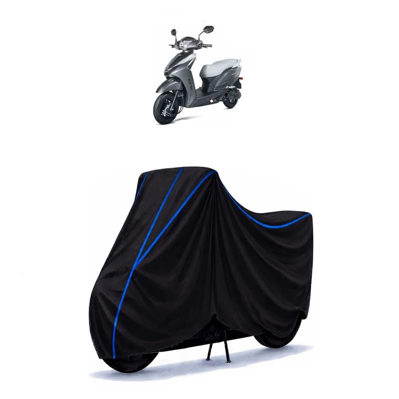 Image of Scooty Cover Water Resistant for Magnus | Universal Scooter & Bike Cover | Heavy Duty UV Protection | Dust, Rain & Scratch Protection | Elastic Fit All Weather Indoor Outdoor | Black with Blue Piping