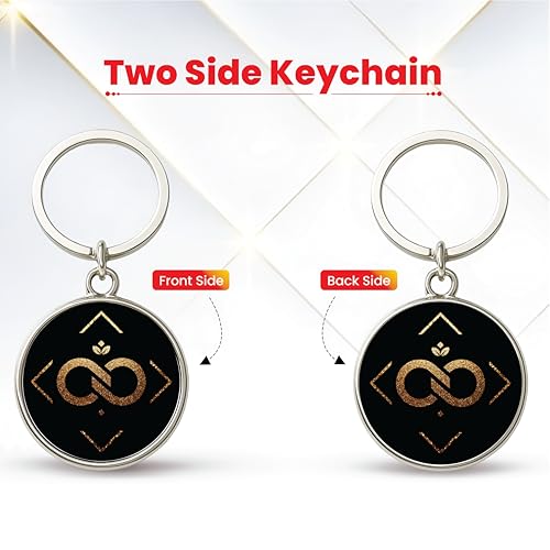 Image of MG | Protective Evil Eye /Spiritual Symbols /Om /Motivational Keychains | Double-Sided Metal Key Ring | Good Luck and devine Charm for Car, Bike, Home & Office