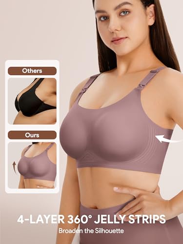 Image of Angelhood Seamless Nursing Bra for Women Wire Free Full Coverage Nursing Bra T-Shirt Bra with Extra Extender