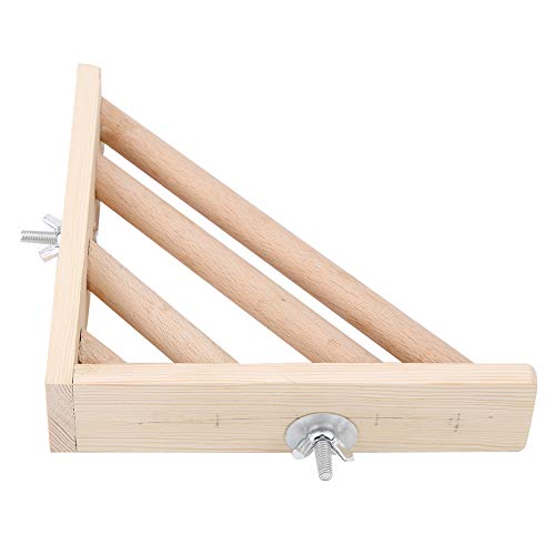 Bird Cage Perches, Right Angle Wooden Chewing Standing Platform Rack Climbing Perches Toys Grinding Toy for Pet Parakeet Cockatoo Canary Finch Budgie Wood Stand
