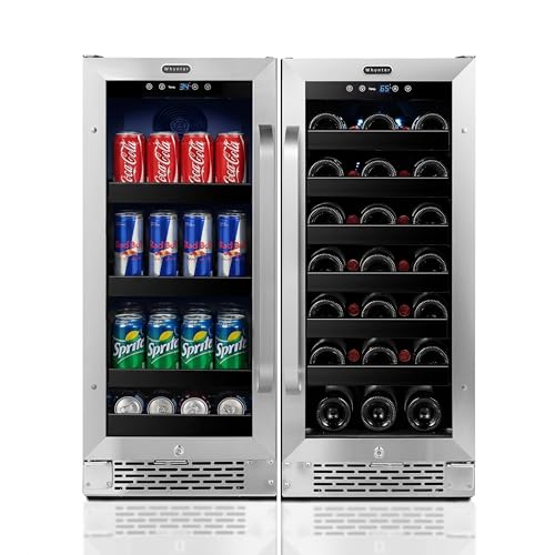Image of Whynter Wine Refrigerator Bundle 30 Inch 33 Bottle and 128 Can Built-in Stainless Steel Compressor Wine and Beverage Refrigerators with LED display
