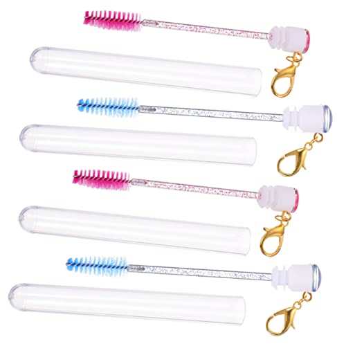 Vaguelly Eyelash Brush Keychain Mascara Wands Tube Empty Mascara Tubes Lash Wand for Extension Makeup Applicator Travel Size Bottle