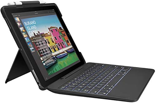 Logitech Slim Combo Cover iPad con Tastiera, Compatibile con iPad Pro 2a Generazione ‎‎2017 A1701, A1709, A1852, iPad Air 3a Generazione A2152, A2123, A2153, A2154, Layout Italiano Qwerty, ‎Blu