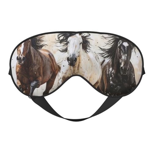 馬 ランニング アートプリント 睡眠 アイマスク アウトドア 屋内 旅行 キャンプ 瞑想 ヨガ シフトワーク 通気性