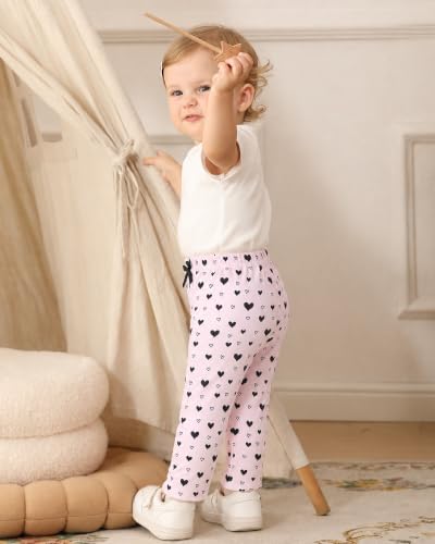 Image of Jecson Toddler Girl Leggings Baby Pants 3 Pack Stretchy Floral Clothes 1-4Y