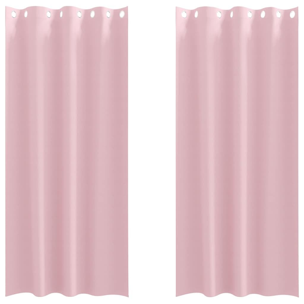 Juego de 2 cortinas opacas rosa bebé, 260 x 140 cm, poliéster, aislamiento térmico, reducción de ruido, opacas, para sala de estar, dormitorio