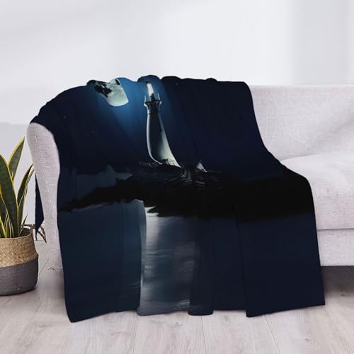 Couverture de lit en flanelle douce et chaude Moonlight Lighthouseluxury épaisse - 5