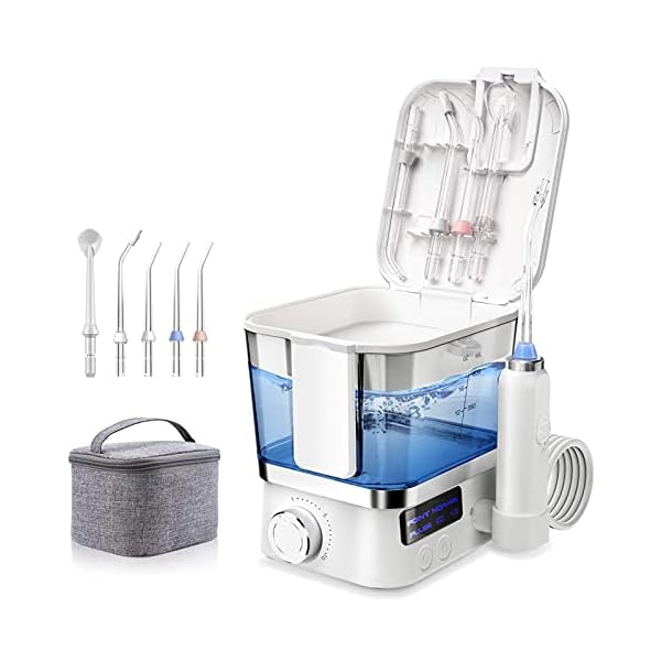 Qisebin Water Flosser for Braces Teeth Cleaning,600ML Professional Electric Dental Oral Irrigator with 10 Water Pressure…