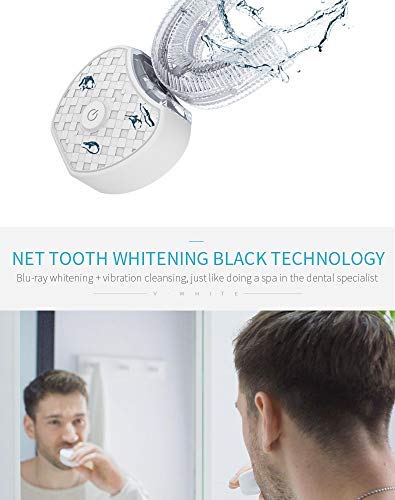 Igia Automatic Toothbrush Tooth whitening Clean Toothbrush Waterproof,360-degree Electric Toothbrush with LED Light White, 1 Count (Pack of 1) (IGIAWHITE1)
