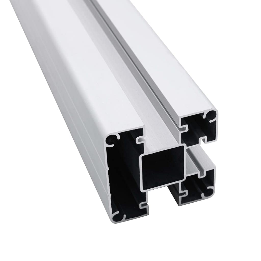 vidaXL 2x Pali per Recinzione con Tappi in Acciaio Durevoli Montanti Paletti Ricambi per Recinto in Alluminio Base in Acciaio 185 cm Argento