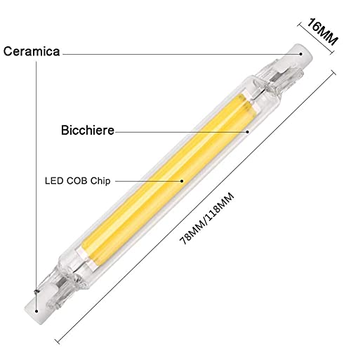 COITROZR Lampadine LED R7S 118mm, Bianca Fredda