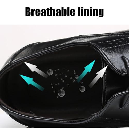 Men's Oxford Shoes Comfortable Fashion Pointed Toe Dress Oxfords Shoes Classic Men's Oxford Dress Shoes (Black,9)4