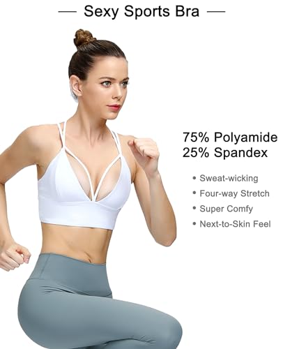 Image of MotoRun Bralettes for Women, Strappy Sports Bra Push up Bralette Sexy Bras Rave Top