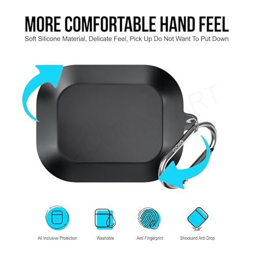 Image of Soft Silicone Case Cover Compatible for Realme Buds Air 8 (Black)