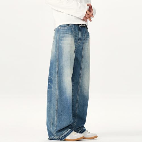 American Daily Casual Street Style Jeans ice Blue Neutral Style Wide Leg Straight Leg Banana Pants Unisex3