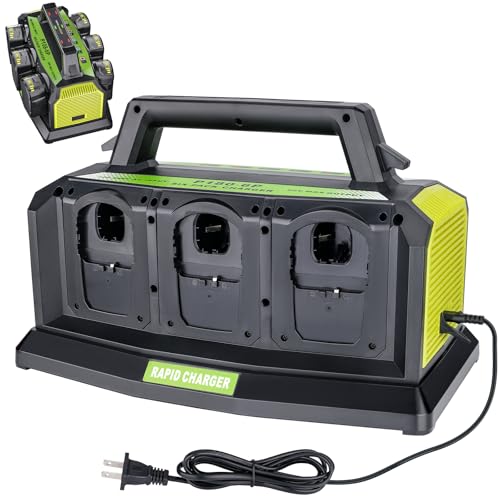 6-Ports Rapid Meanwhile Charger Station for Ryobi 18V Battery,Fast Charger for ONE+18V Multi Battery,Simultaneous Charging of 6 Port Each 3A Compatible,Compatible with Ryobi Battery Power Tools