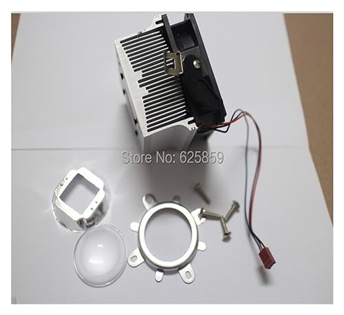Objectif 44mm 90-120 degrés avec ventilateur radiateur aluminium pour LED