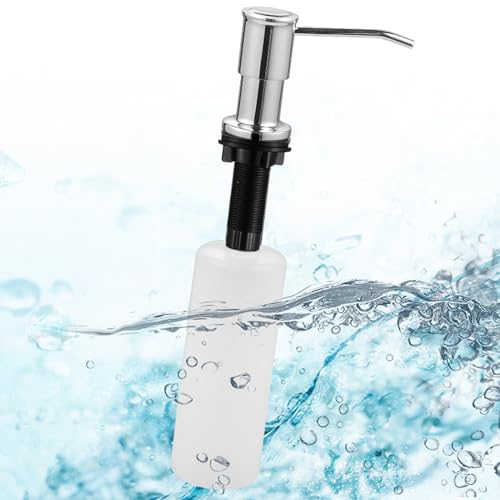 Maizoon Built-in Soap Dispenser for Kitchen 304 Stainless Steel Pump Head with 500ML/17OZ Bottle and 100CM/39Inches Extension Tube Dish Soap Hand Lotion Dispenser Bright Silver - Image 4
