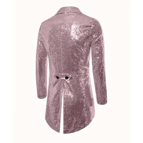 Mens Sequin Tuxedo Tailcoat Glitter Sparkly Slim Fit Swallowtail Suit Jacket Dinner Party Wedding Prom Dress Coats3
