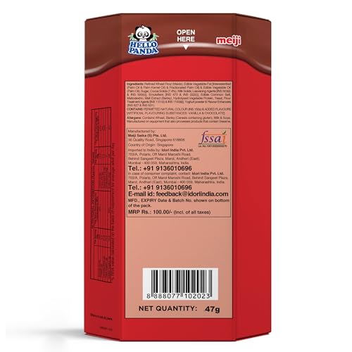 Image of meiji Hello Panda Biscuits With Chocolate Flavoured Filling| Bite Sized Biscuits Filled With Chocolate Flavoured Cream| (Pack Of 10) - 540 Gm