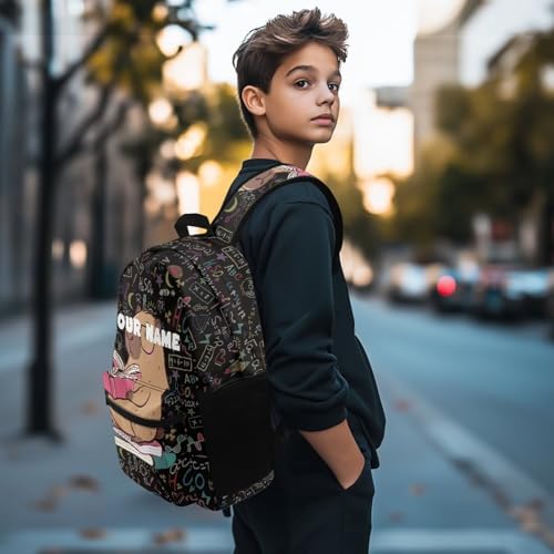 Capybara Backpack for Girls Personalized Backpacks, Teen Boy Custom Name Bookbags Initial School Bag, Casual Back to School Bookbags2