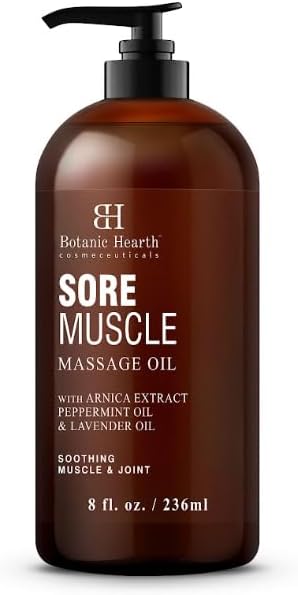 Sore Muscle Massage Oil with Arnica Montana Extract and Essential Oils,8fl. oz