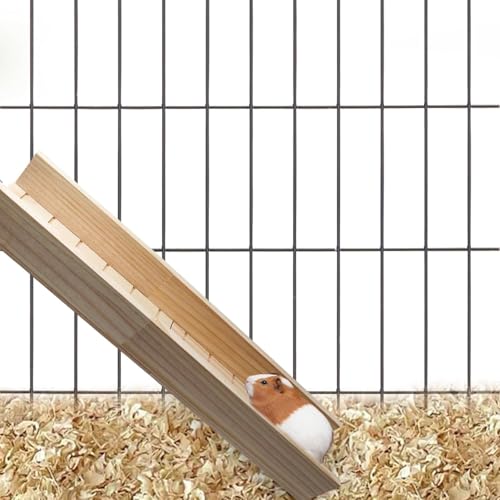 Dnoifne Meerschweinchen-Kletterrampe, Holzbrücke für Haustiere, Spielzeugleiter für Hamster, Zubehör für kleine Tiere Meerschweinchen Hamster Ratten Chinchillas Eichhörnchen – 60 × 12,5 × 7 cm