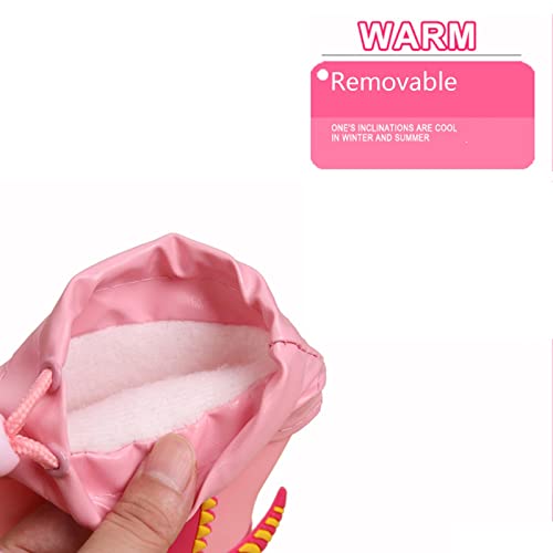 Classic Children Waterproof Rain Boots PVC Rubber Children Water Shoes Rain Boots Kids Baby Cartoon Outdoor Shoes (Yellow, 17.00)2