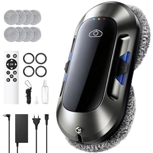 Shiptree W23D 6500Pa Robot Lave Vitres avec Double Buse Et Puissance D'aspiration, Télécommande, 3 Modes de Nettoyage, Navigation Intelligente, pour Un Entretien Efficace des Vitres