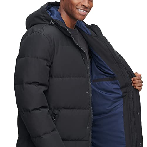 Image of DKNY Arctic Cloth Hooded Extra Long Parka Jacket